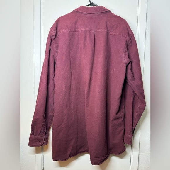 L.L. Bean Maroon 100% Cotton Traditional Fit Button Front Flannel Size XXL-Tall - Picture 9 of 15